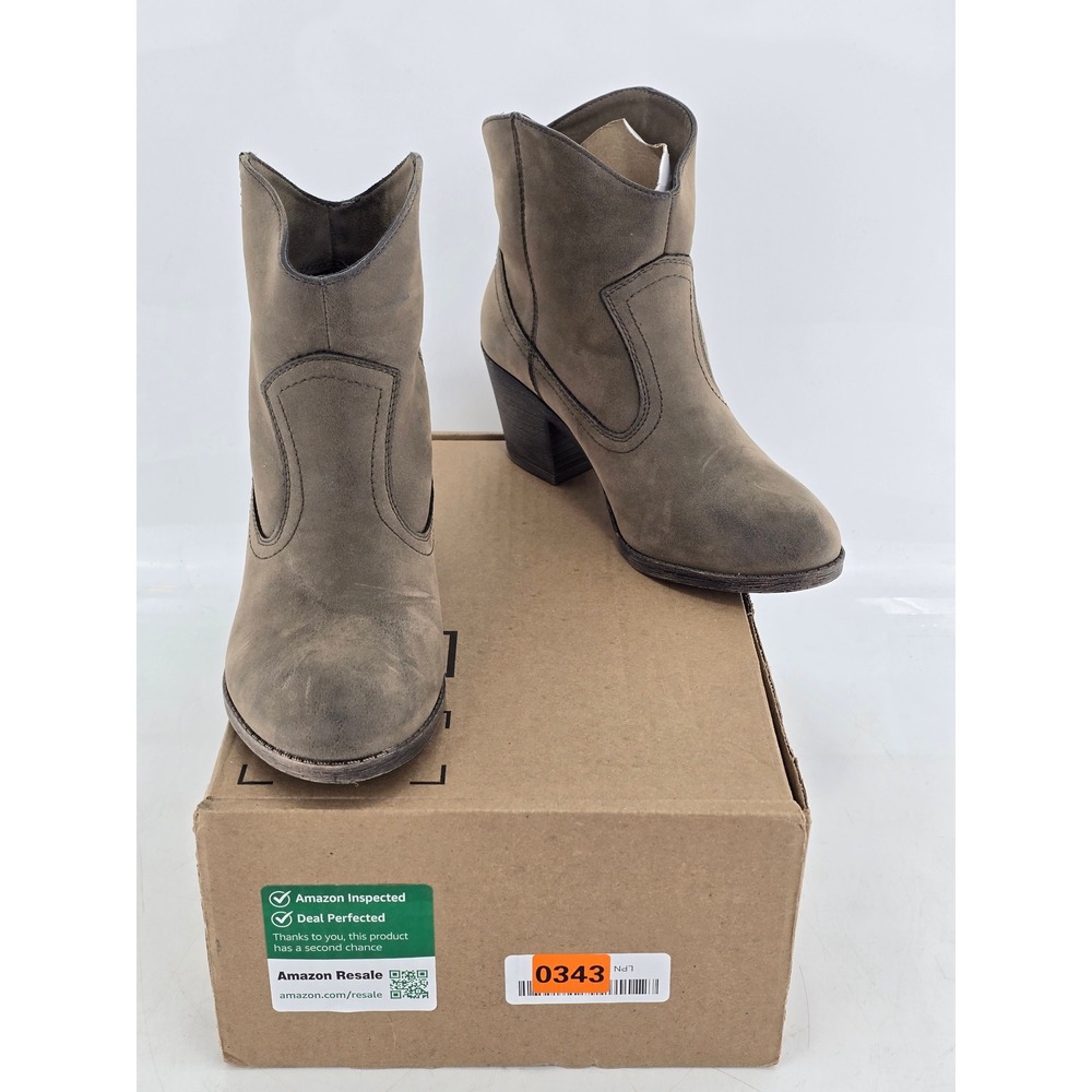 Rocket Dog Western Ankle Boots Women 7.5 Brown Suede Block Heel -Excellent